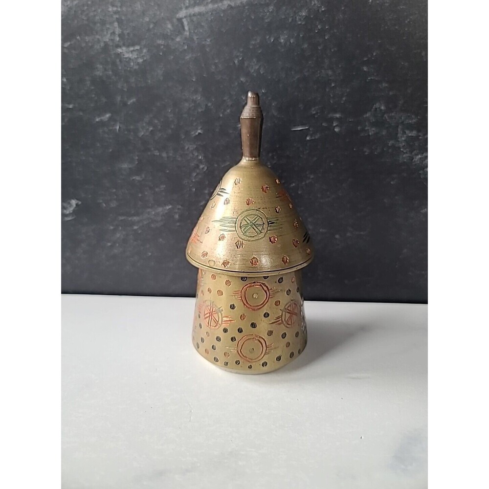Vintage Etched Brass Lidded Trinket Box